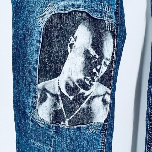 Makaveli Juniors Tupac Shakur  Jeans Size 13 Vintage Streetwear Rap Hip Hop - Picture 3 of 16